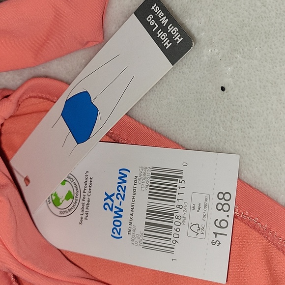 NWT Women's Size 2X(20W-22W)High-Leg High Waist Swim Bottom - Picture 2 of 4